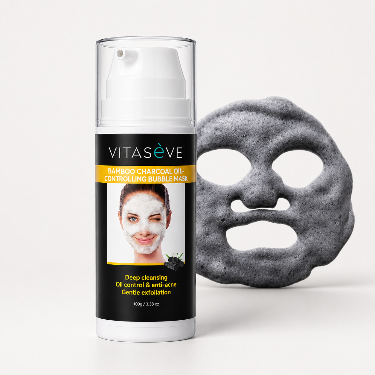 Mascarilla de burbujas con carbón de bambú